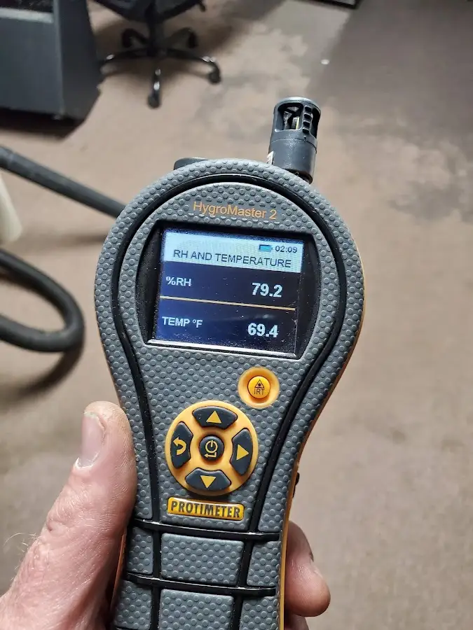 Moisture meter humidity assessment for Mold Remediation & Removal in Becker